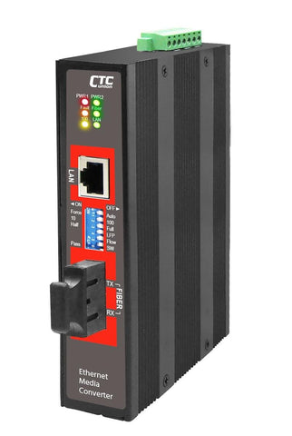 IMC-100-SC002 - Fast Ethernet multimode fiber industrial media converter 2Km, 2.5kV isolation, -10-60 Celsius