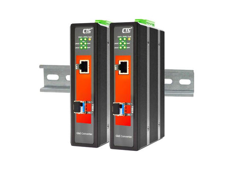 IMC-1000MS - Managed Gigabit Ethernet 10/100/1000Base-T to SFP slot industrial fiber media converter, 2.5kV isolation, -10-60 Celsius