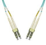 LCP-LCP-MD5A-1M - LC/PC to LC/PC, multimode OM3 aqua 50/125 duplex fiber optic patch cord cable 1m