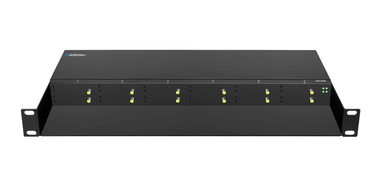 LFC-CH12-DD - 12 slot fiber chassis with redundant DC 36-72V power supplies and fans (for LFC series converters)