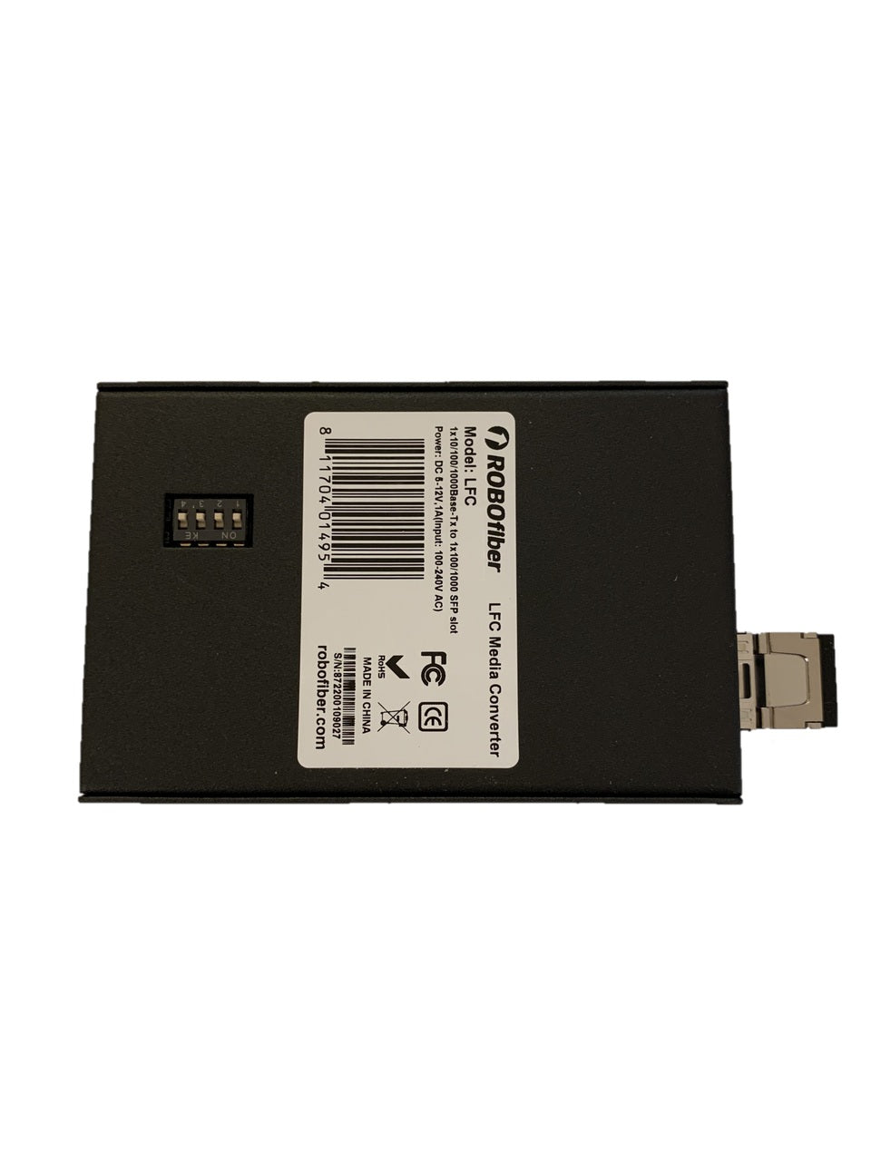 LFC-100-SFP-SM120 Fast Ethernet to fiber media converter, 120Km reach, 1550nm, LC conn, LFP and DIP sw settings