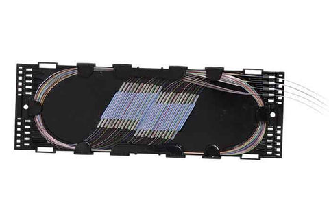 Single Fusion splice tray accommodates 48 fibers