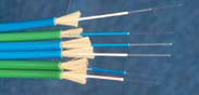 Large core 200/230µm duplex multimode fiber cable, 3mm jacket, blue color