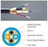 Composite Cable - 4 Fibers 62.5µm MM - 2 Wires 14 Gauge - OFNR Riser Rated
