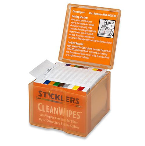 Sticklers MCC-WCS640 CleanWipes 640 for Fiber End-Faces, 80/Box