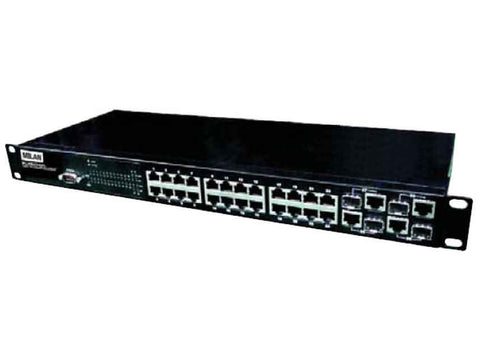 24-port 10/100/1000BASE-T managed switch and four dual-speed 100/1000 SFP/RJ45 ports