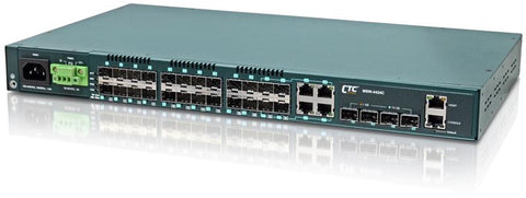 MSW-4424C - Gigabit Ethernet 24 SFP ports with 4 10G SFP+ ports, Layer 2 managed switch, dual redundant AC and DC48 power, rack 19"