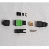 MTP 12 Fiber Single Mode Connector, Female No Pins, for Ribbon Cable, Green Housing