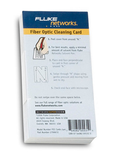 Fiber Optic Cleaning Card
