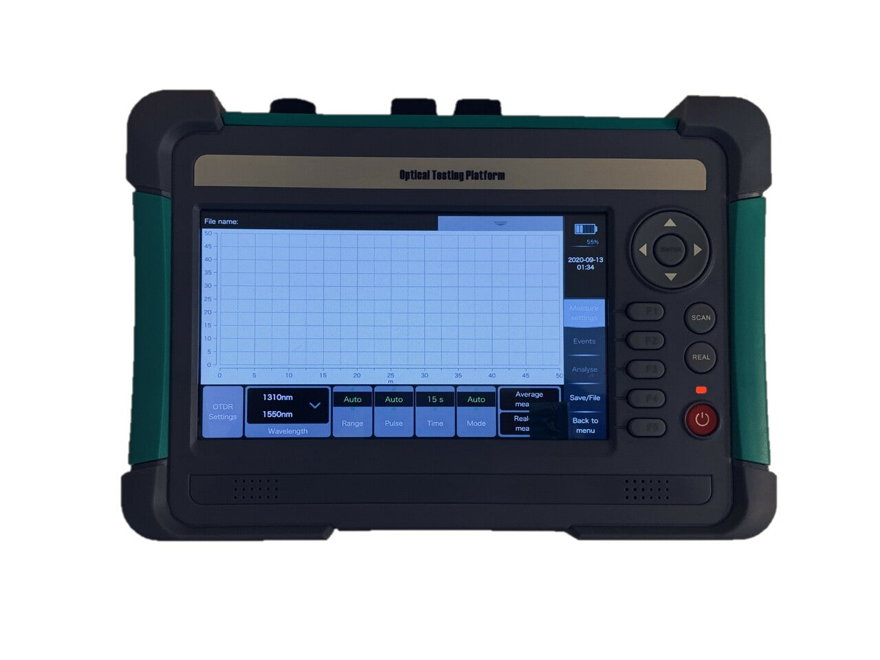 OTDR-7001 - Optical Time Domain Reflectometer - includes Power Meter and VFL 1mW in one device, Ethernet, Bluetooth and USB connectivity, 7" LCD touchscreen