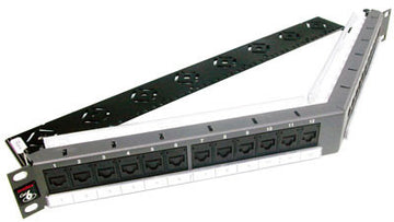 PowerCat Cat 6 24 port angled 1U w/cable management