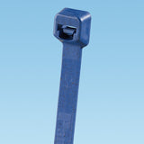 Cable Tie, 7.3"L (100mm), Miniature, Metal Detectable Nylon Polypropylene, Light Blue, 100/pk