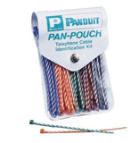Canvas Pan-Pouch Filled Holds 1250 Cable Ties-Striped Ties And Solid Red