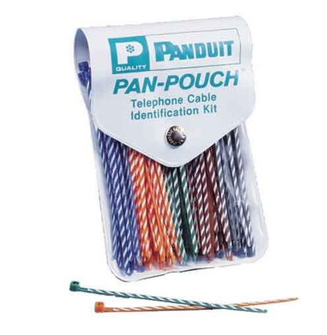 Canvas Pan-Pouch Filled Holds 1250 Cable Ties-Striped Ties And Solid Red