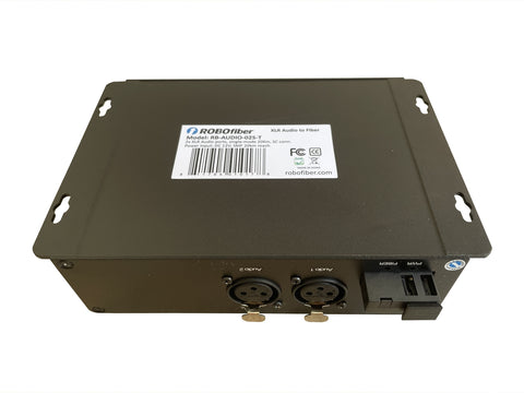 RB-AUDIO-02M-R two XLR balanced audio channels over fiber extender (Receiver) single strand MMF, 2Km reach, SC