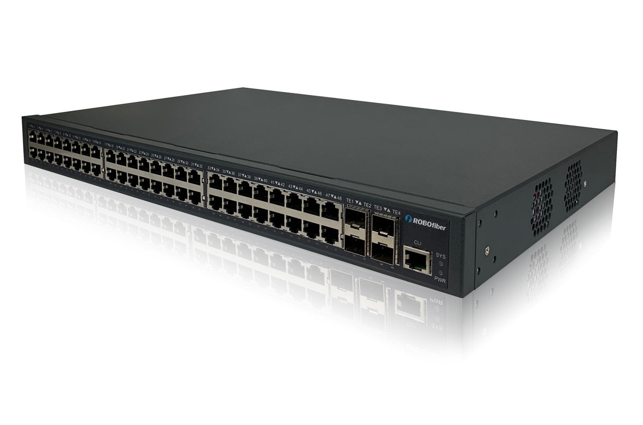 RBG-T4804M3-AC - Full Gigabit Ethernet 48 ports, 4x 10G SFP+ ports Layer 3 managed routing switch, rack 19"