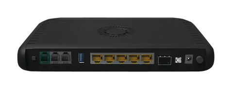 Gigabit Fiber Gateway w/ 2 telephone FXS ports, WiFi Router and combo copper/SFP up-link for active