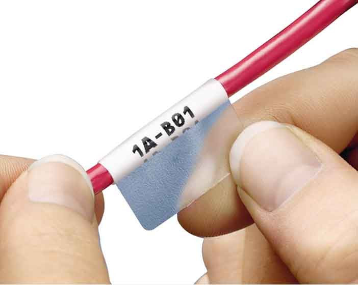 White print-on area, vinyl label for 12-10 AWG wires, 225/cassette
