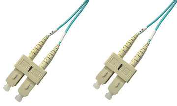 SCP-SCP-MD5A-1M - SC/PC to SC/PC multimode OM3 aqua 50/125 duplex fiber optic patch cord cable