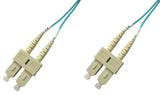 SCP-SCP-MD5A-1M - SC/PC to SC/PC multimode OM3 aqua 50/125 duplex fiber optic patch cord cable