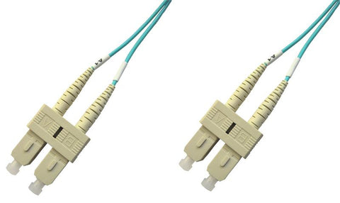 SCP-SCP-MD5A-1M - SC/PC to SC/PC multimode OM3 aqua 50/125 duplex fiber optic patch cord cable