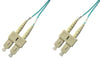 SCP-SCP-MD5A-1M - SC/PC to SC/PC multimode OM3 aqua 50/125 duplex fiber optic patch cord cable