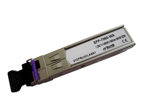 SFP-7060-WA/SFP-7060-WB - Gigabit Single Strand BiDi SFP Transceiver 60Km DDM (T:1490/R:1550nm and T:1550/R:1490nm)