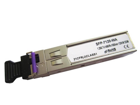 SFP-7120-WA/SFP-7120-WB - Gigabit Single Strand BiDi SFP transceiver 120Km DDM (T:1490/R:1550nm and T:1550/R:1490nm)