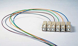 50/125/900µm OM3 Laser Optimized 10G multimode SC/PC Color Coded Pigtail, 3 Meters (6 pcs/pack)