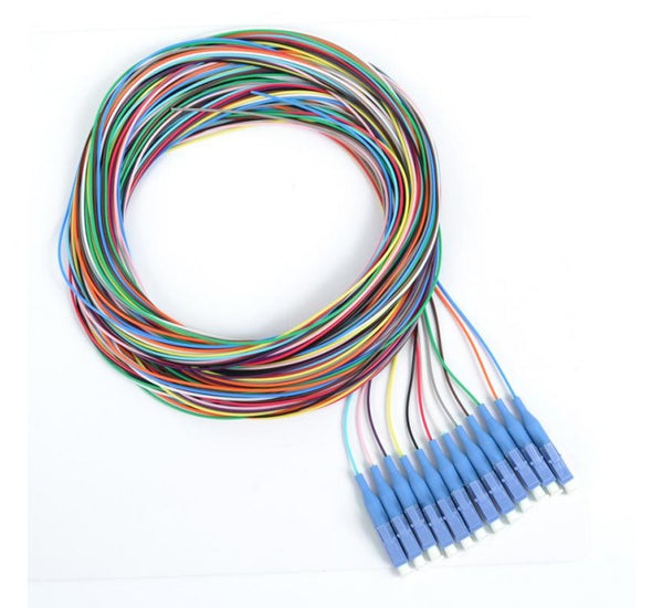 9/125/900µm (12 Pack) Singlemode LC/UPC Color Coded Pigtails, 3 Meters ...