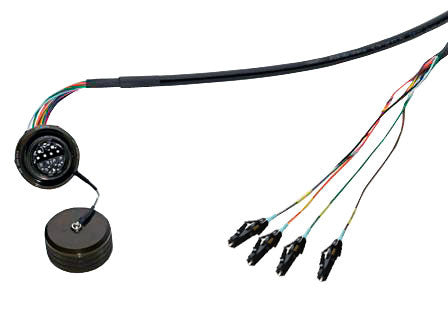 TFOCA II (Jam Nut Receptacle) to LC/UPC Single Mode Fiber Cable Assembly, 4 Channels, 10 Feet