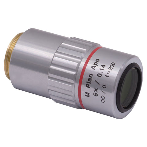 TH-MY5X-802 - 5X Mitutoyo Plan Apochromat Objective, 436 - 656 nm, 0.14 NA, 34 mm WD