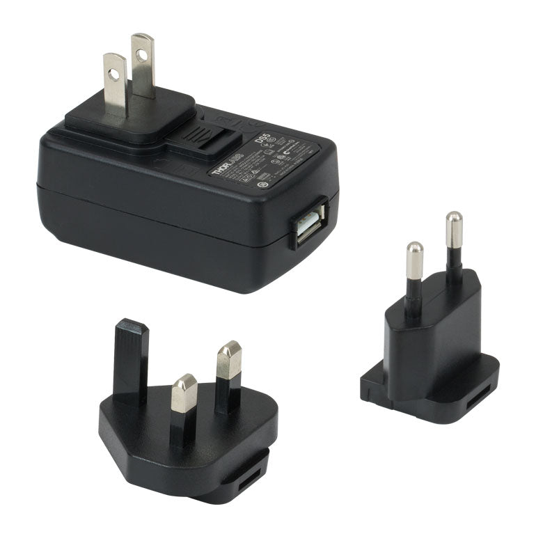 TH-DS5 - 5 VDC, 2 A Regulated Power Supply with USB Type-A Port, 100/240 VAC