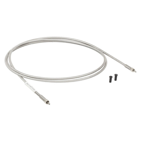 TH-M93L02 - Ø1500 µm, 0.39 NA, Stainless Steel SMA-SMA Fiber Patch Cable, High OH, 2 Meters