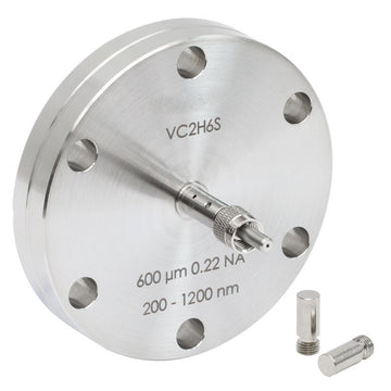 TH-VC2H6S - Fiber Feedthrough for Ø2.75" CF Flange, High OH, Ø600 µm Core, 200 - 1200 nm, 0.22 NA, SMA