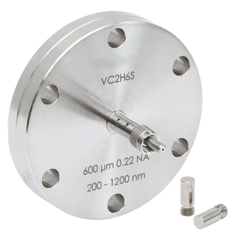 TH-VC2H6S - Fiber Feedthrough for Ø2.75" CF Flange, High OH, Ø600 µm Core, 200 - 1200 nm, 0.22 NA, SMA