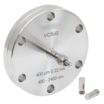 TH-VC2L6S - Fiber Feedthrough for Ø2.75" CF Flange, Low OH, Ø600 µm Core, 400 - 2400 nm, 0.22 NA, SMA