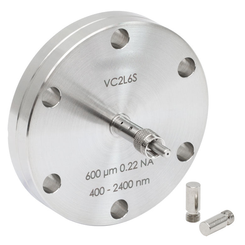 TH-VC2L6S - Fiber Feedthrough for Ø2.75" CF Flange, Low OH, Ø600 µm Core, 400 - 2400 nm, 0.22 NA, SMA
