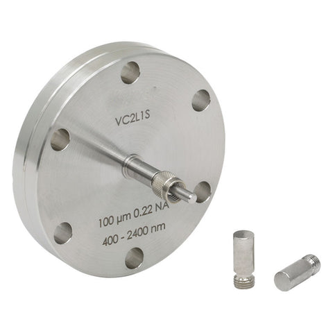 TH-VC2L1S - Fiber Feedthrough for Ø2.75" CF Flange, Low OH, Ø100 µm Core, 400 - 2400 nm, 0.22 NA, SMA