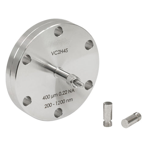 TH-VC2H4S - Fiber Feedthrough for Ø2.75" CF Flange, High OH, Ø400 µm Core, 200 - 1200 nm, 0.22 NA, SMA