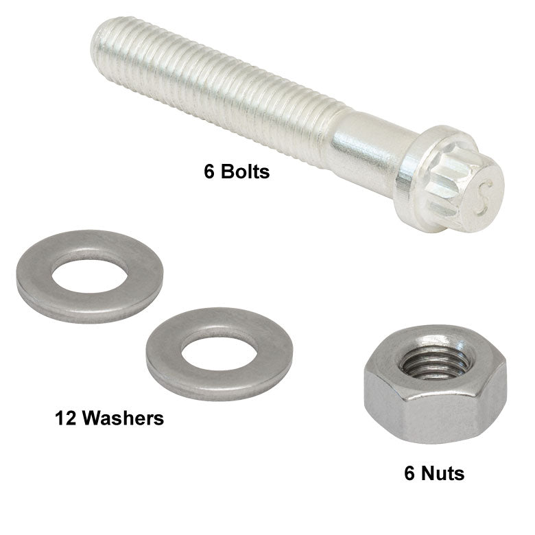 TH-VMH6 - Mounting Hardware for CF Flanges: 6 Silver-Plated Bolts, 6 Nuts, 12 Washers