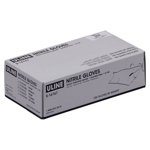 TH-MC10B-L - Large Powder-Free Nitrile Gloves, Qty. 100 Gloves, Black