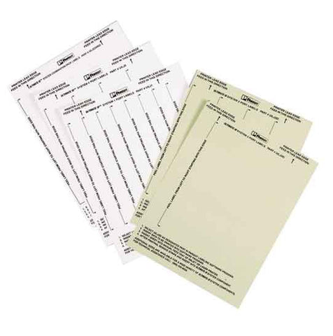 White, non-adhesive polyester labels, 132 per sheet, two port labels, 5/pk