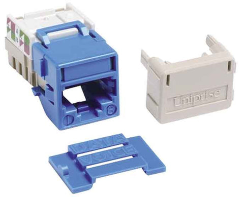 1-Port Mod Jack 8W8P 110 T568A/B CAT6A IP10, Blue