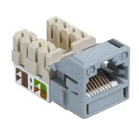 1-Port Mod Jack 8W8P 110 T568A/B CAT5e IP1, Gray