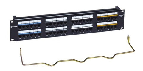 Uniprise Category 5e Patch Panel, 48 port, 2 U, Black