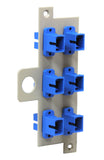 WIC Connector panel with 6 simplex SC single mode adapters installed