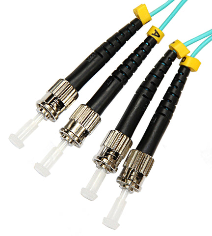 1m ST-ST duplex OM4 10Gig 50/125µm/1.6mm multimode patch cable