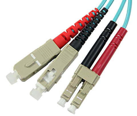 1m LC-SC Duplex 50/125µm/1.6mm 10 Gig OM3 Multimode Patch Cable