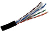 Hitachi CAT6 UTP Riser Rated Bulk Cable (CMR) - 4 Pair, 1000 Feet, Black Color